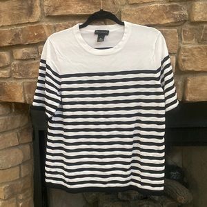 Investments black and white stripe top with very soft texture!!  XL